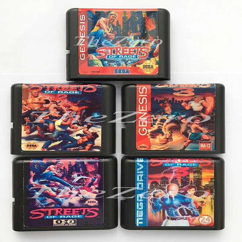 Уличная игра серии Rage 1 2 3 для 16 битной игровой карты системы Genesis Sega Mega