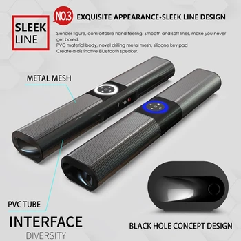Soundbar bluetooth speaker HIFI sound quality can be wall-mounted wireless smart interconnect RGB color light speaker For TV PC
Soundbar bluetooth speaker HIFI sound quality can be wall-mounted wireless smart interconnect RGB color light speaker For TV PC