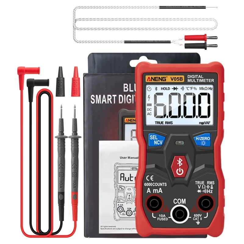 V05B Digital 6000 Counts True RMS Bluetooth Multimeter AC/DC Current Voltage Amp
V05B Digital 6000 Counts True RMS Bluetooth Multimeter AC/DC Current Voltage Amp
