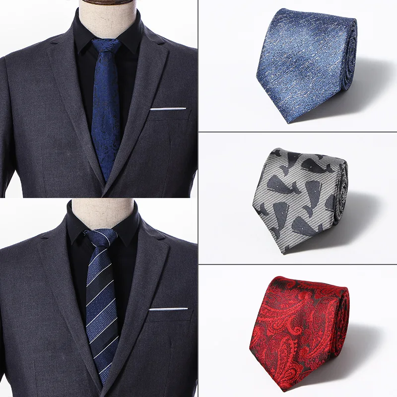 Фото Men Fashion Ties 8cm Stripe Necktie Accessories Daily Wear Cravat Wedding Party Formal Business Shirt Dress Neck Tie | Аксессуары для
