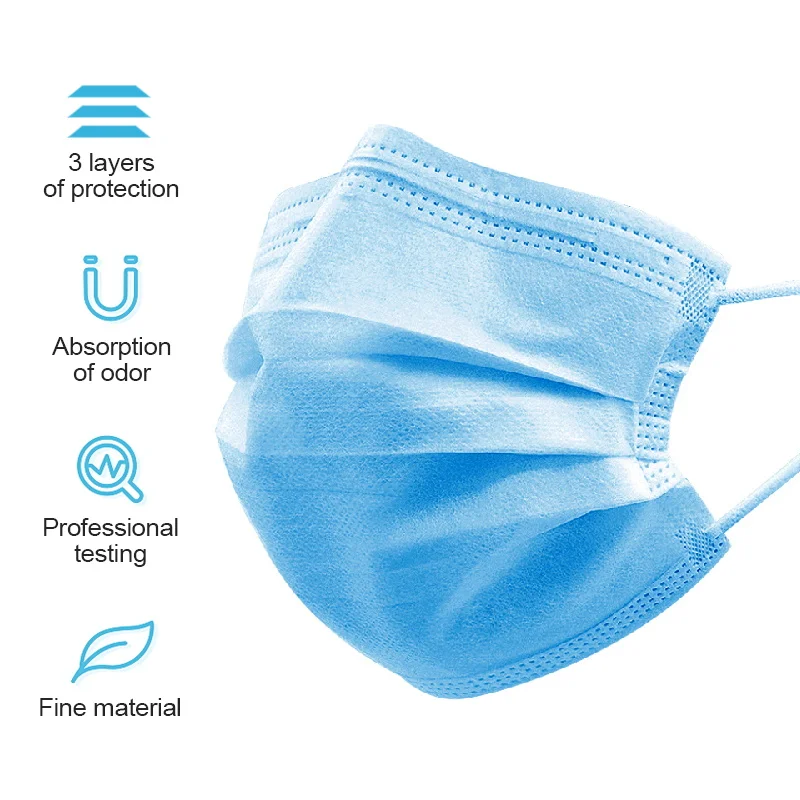 100pcs 3 Layers Disposable Face Mouth Masks Non Woven Anti-Dust Masks Facial Protective Cover Sefety Masks Anti Bacterial
100pcs 3 Layers Disposable Face Mouth Masks Non Woven Anti-Dust Masks Facial Protective Cover Sefety Masks Anti Bacterial