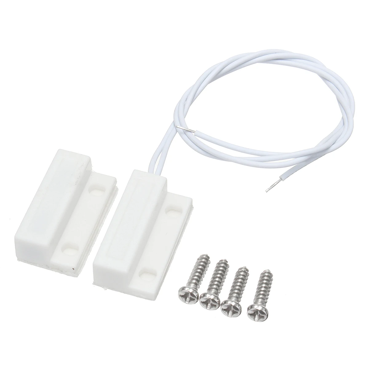 Safurance 5Pcs MC-38 Wired Door Window Sensor MC38 Magnetic Switch Normally Closed Home Alarm System W/ Screws Home Alarm System