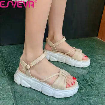 ESVEVA 2020 Flock Wedge High Heel Ladies Shoes Summer Fashion Platform Women Pumps Buckle Slingback Women Sandals Big Size34-43
ESVEVA 2020 Flock Wedge High Heel Ladies Shoes Summer Fashion Platform Women Pumps Buckle Slingback Women Sandals Big Size34-43