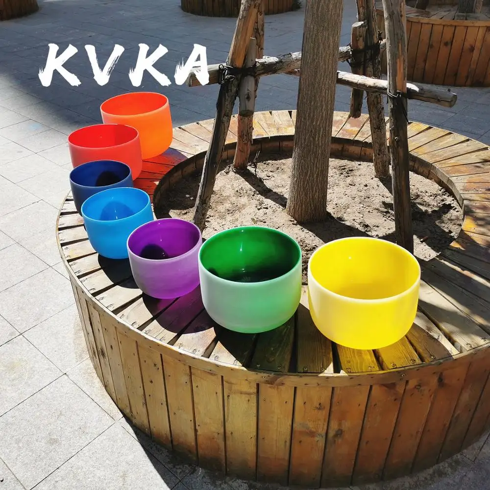 KVKA 8"-14" Note CDEFGAB set of 7PCS Colored Chakra Frosted Quartz Crystal Singing Bowl
KVKA 8"-14" Note CDEFGAB set of 7PCS Colored Chakra Frosted Quartz Crystal Singing Bowl