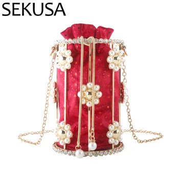 SEKUSA Hollow out fashion women clutch purse with beaded flower lady chain shoulder evening bags party wedding purse 
SEKUSA Hollow out fashion women clutch purse with beaded flower lady chain shoulder evening bags party wedding purse
