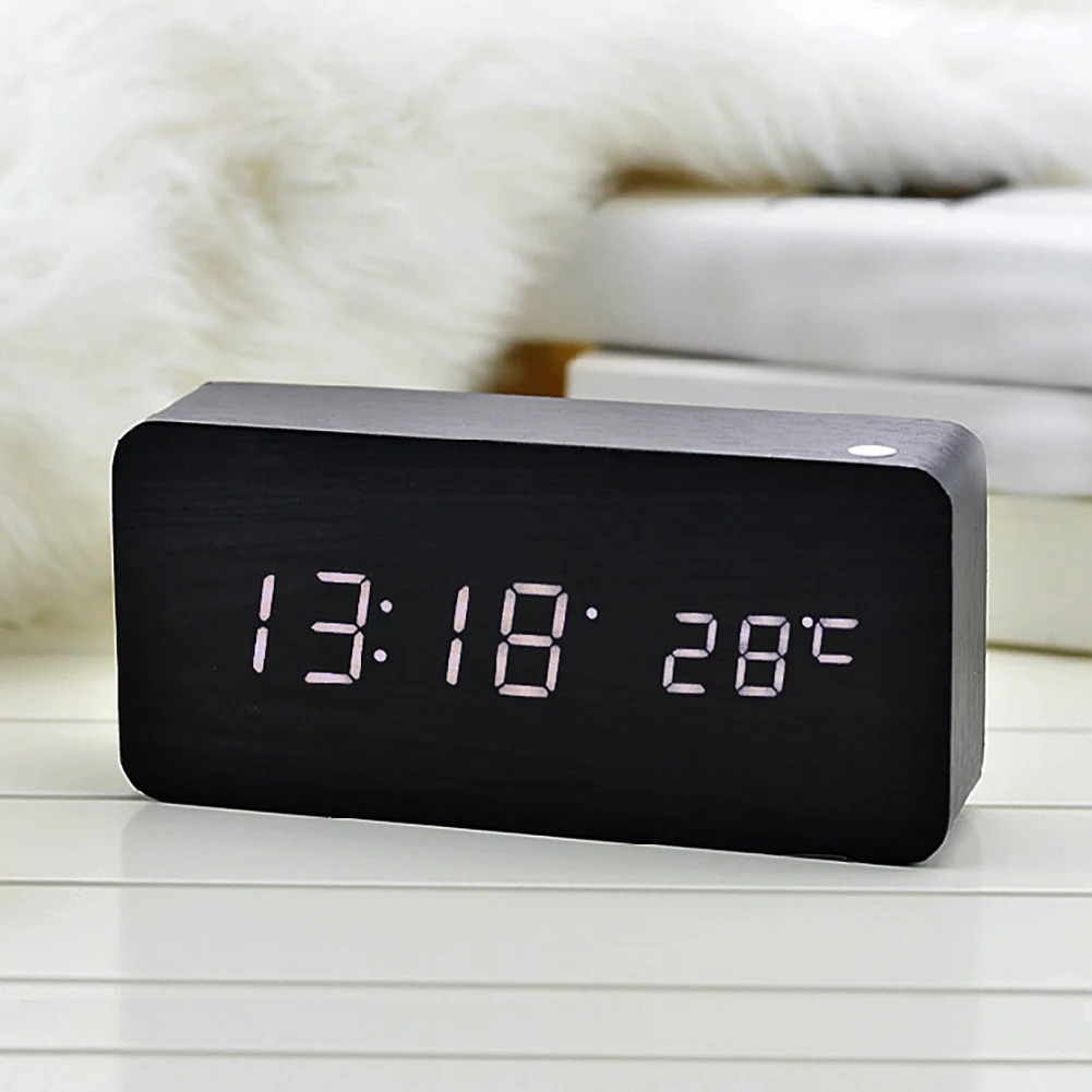 Alarm Clock Multifunction Digital Clock LED Alarm Clock Wood White Voice Control USB Powered Thermometer Office Home Decoration
Alarm Clock Multifunction Digital Clock LED Alarm Clock Wood White Voice Control USB Powered Thermometer Office Home Decoration