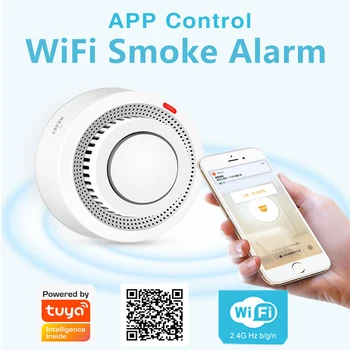 Tuya WiFi Smoke Detector Smart Life APP Fire Alarm Smoke Sensor WiFi Smoke Alarm Security Detector 80dB
Tuya WiFi Smoke Detector Smart Life APP Fire Alarm Smoke Sensor WiFi Smoke Alarm Security Detector 80dB