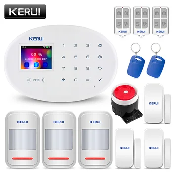 

KERUI W20 2.4-inch TFT Color Screen WIFI GSM Home Security Alarm System Set RFID Card APP Control Motion Detector Burglar Alarme