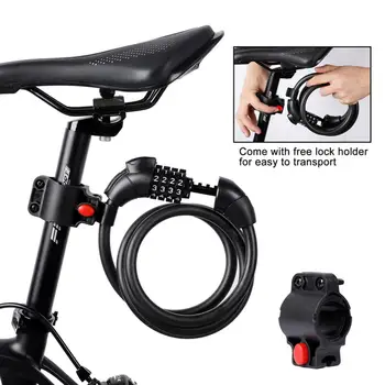 with LED Light Lock Chain 5 Digit Password Combination Bicycle Motorcycle Anti-theft Steel Cable Lockstitch Bicycle Products
with LED Light Lock Chain 5 Digit Password Combination Bicycle Motorcycle Anti-theft Steel Cable Lockstitch Bicycle Products