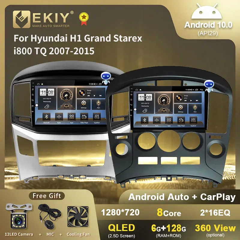 EKIY QLED Android 10 автомобильный радиоприемник для Hyundai H1 Grand Starex i800 TQ 2007-2015 1280*720 Navi GPS