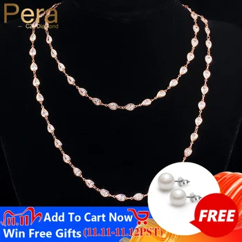 Pera Adjustable Size 585 Rose Gold Choker CZ Crystal Long Link Sweater Chain Bohemian Necklace for Ladies Anniversary Gift P015
Pera Adjustable Size 585 Rose Gold Choker CZ Crystal Long Link Sweater Chain Bohemian Necklace for Ladies Anniversary Gift P015