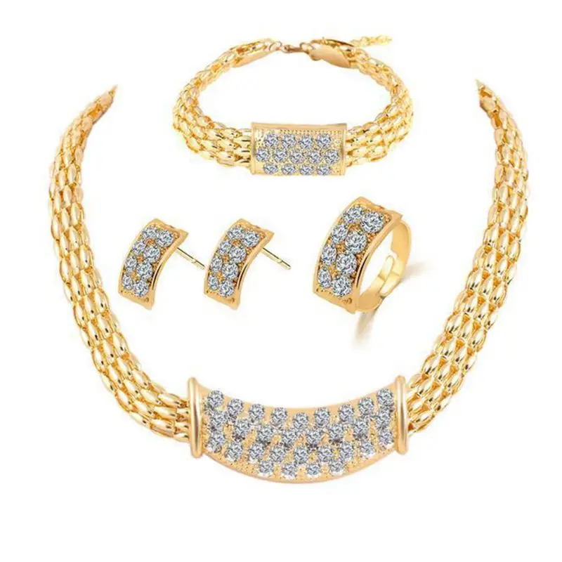 Trendy Round Shape Necklace Bracelet Earring Ring Set Party Costume Jewelry
Trendy Round Shape Necklace Bracelet Earring Ring Set Party Costume Jewelry