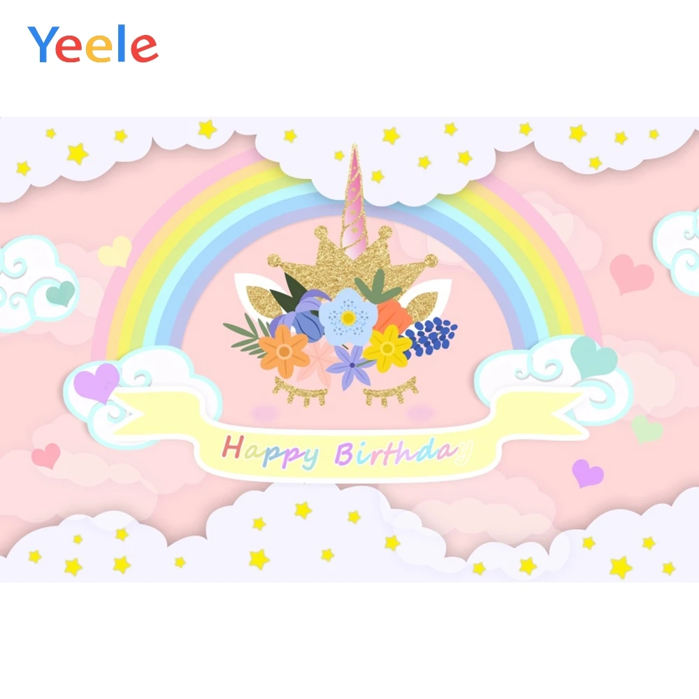 Lovely Flower Unicorn Rainbow Cloud Heart Baby Birthday Backdrop Photography Custom Photographic Background For Photo Studio
Lovely Flower Unicorn Rainbow Cloud Heart Baby Birthday Backdrop Photography Custom Photographic Background For Photo Studio