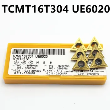 10PCS TCMT16T304 UE6020 Carbide Insert High Quality Internal Turning Insert TCMT 16T304 TCMT110204 CNC Machine Cutting Tool 
10PCS TCMT16T304 UE6020 Carbide Insert High Quality Internal Turning Insert TCMT 16T304 TCMT110204 CNC Machine Cutting Tool