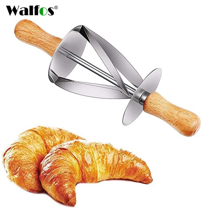 WALFOS Stainless Steel Rolling Cutter for Making Croissant Bread Wheel Dough Pastry Knife Wooden Handle baking Kitchen Knife
WALFOS Stainless Steel Rolling Cutter for Making Croissant Bread Wheel Dough Pastry Knife Wooden Handle baking Kitchen Knife