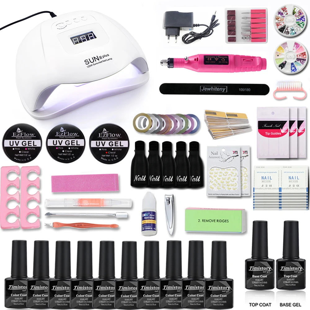 Nail Set with 120/54W Nail Dryer 12/8 Gel Nail Polish Varnish Set For Manicure Kit Nail Art Tool Set Nail File Top & Base Coat
Nail Set with 120/54W Nail Dryer 12/8 Gel Nail Polish Varnish Set For Manicure Kit Nail Art Tool Set Nail File Top & Base Coat