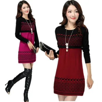 Fashion Round Neck Long Sleeve Dress All-match Korean Women Clothes 2019 Autumn Plus Size Knit Sweater Dress 5 Colors
Fashion Round Neck Long Sleeve Dress All-match Korean Women Clothes 2019 Autumn Plus Size Knit Sweater Dress 5 Colors