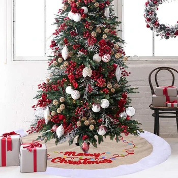 Christmas Decoration Tree Skirt Letter Printed Round Linen Christmas Tree Skirt Christmas Party Holiday Decoration
Christmas Decoration Tree Skirt Letter Printed Round Linen Christmas Tree Skirt Christmas Party Holiday Decoration