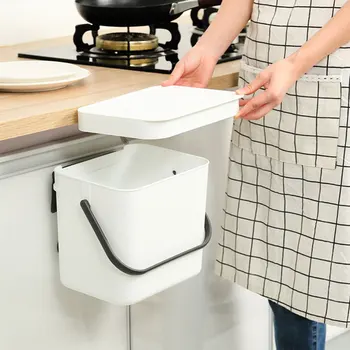 Simple Kitchen Garbage Bin Portable Plastic Bin with Lid Wall-hanging Garbage Container Trash Can Waste Holder Trash Rack for Ho
Simple Kitchen Garbage Bin Portable Plastic Bin with Lid Wall-hanging Garbage Container Trash Can Waste Holder Trash Rack for Ho