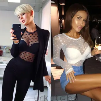 Fashion Women's Long Sleeve Mesh Polka Dot Shirt Tops Crew Neck Sheer Blouse Sexy Summer Party
Fashion Women's Long Sleeve Mesh Polka Dot Shirt Tops Crew Neck Sheer Blouse Sexy Summer Party