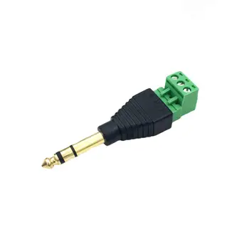 1x 6.35mm 1/4" Stereo TRS Male Plug To AV Screw Video Balun Terminal Adapter Gold Plated Connector
1x 6.35mm 1/4" Stereo TRS Male Plug To AV Screw Video Balun Terminal Adapter Gold Plated Connector