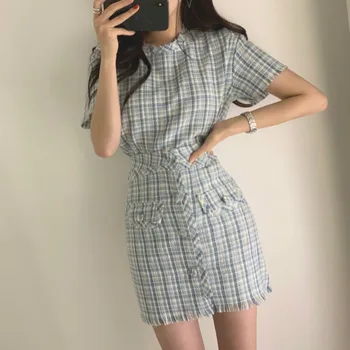 New 2020 Summer Casual Two Pieces Sets Women Elegant Chic Single Breasted Plaid Tassel High Waist Short Skirts+Tops Vintage Suit
New 2020 Summer Casual Two Pieces Sets Women Elegant Chic Single Breasted Plaid Tassel High Waist Short Skirts+Tops Vintage Suit