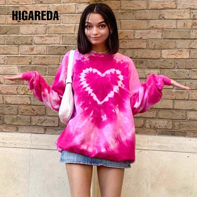 HIGAREDA Die Dye Print Y2K Crewneck Sweatshirt Casual Fashion Sweat Pink Sweat Shirt Women Autumn Long Sleeve Pullover Hoodies
HIGAREDA Die Dye Print Y2K Crewneck Sweatshirt Casual Fashion Sweat Pink Sweat Shirt Women Autumn Long Sleeve Pullover Hoodies