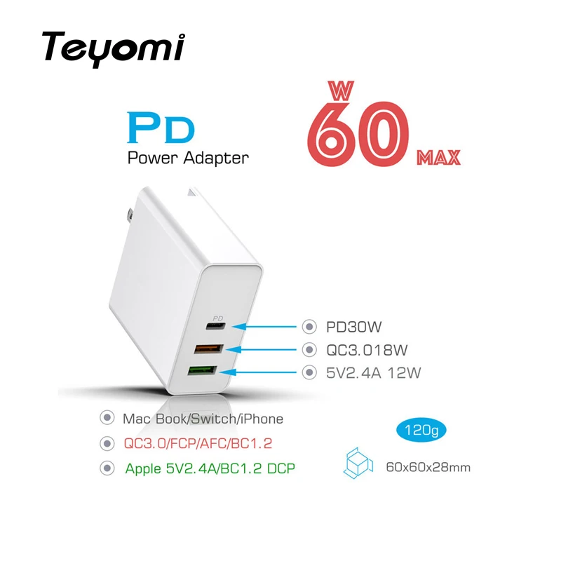 PD USB C Charger Adapter For iPhone X Xr Xs Max 8 Plus 60W Quick Charging Qc 3.0 For Huawei P30 Fast Charge For Samsung Xiaomi 8
PD USB C Charger Adapter For iPhone X Xr Xs Max 8 Plus 60W Quick Charging Qc 3.0 For Huawei P30 Fast Charge For Samsung Xiaomi 8