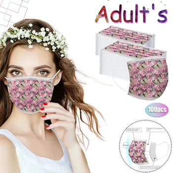 Adult Mask Disposable Face Mask Non-woven Melt Blown Industrial 3ply Ear Loop Floral Print Face Shiled 10/20/30/40/50/100pcs
Adult Mask Disposable Face Mask Non-woven Melt Blown Industrial 3ply Ear Loop Floral Print Face Shiled 10/20/30/40/50/100pcs