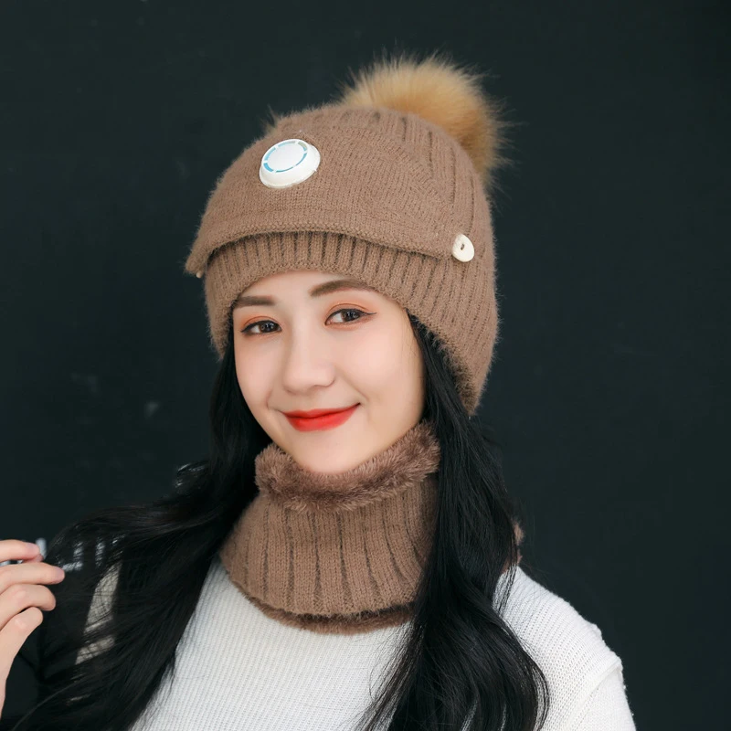 3 in 1 Adult Knitted Scarf Hat Face Mask Set with Breathing Valve Winter Warm Soft for Women Outdoor TC21
3 in 1 Adult Knitted Scarf Hat Face Mask Set with Breathing Valve Winter Warm Soft for Women Outdoor TC21