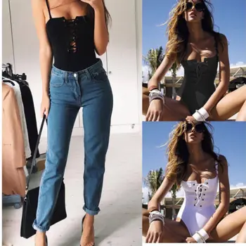 Sexy Women One Piece Swimsuit Monokini Lace Up Bandeau Strapless Swimwear Bathing Push Up Bikini Bodysuit Beach Wear 
Sexy Women One Piece Swimsuit Monokini Lace Up Bandeau Strapless Swimwear Bathing Push Up Bikini Bodysuit Beach Wear