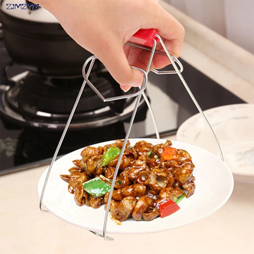 1pc Useful Stainless Steel Bowl Dish Clip Pot Plate Holder Kitchen Helper Carrier Hot Protection Cooking Tool | Дом и сад
