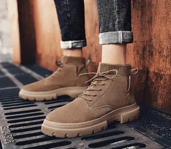 Autumn Martin boots men's boots tide high to help socks mouth black wild tooling boots winter 
Autumn Martin boots men's boots tide high to help socks mouth black wild tooling boots winter