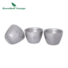 Boundless Voyage Titanium Double-Wall Cup Tea Cup Outdoor Camping Tableware Drinking Mug Picnic Daily Drinkware Ti3089D