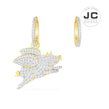 New Fashion Charms Silver 925 Original Copy Jewelry,Yellow Silver Flying Pig Earring Set For Women With Mono Logo Zircon Gift
New Fashion Charms Silver 925 Original Copy Jewelry,Yellow Silver Flying Pig Earring Set For Women With Mono Logo Zircon Gift