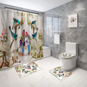 2020 New Pattern Waterproof 3D Digital Birds Printing Shower Curtain Toilet Cover Bath Mat Non-Slip Rug Set
2020 New Pattern Waterproof 3D Digital Birds Printing Shower Curtain Toilet Cover Bath Mat Non-Slip Rug Set