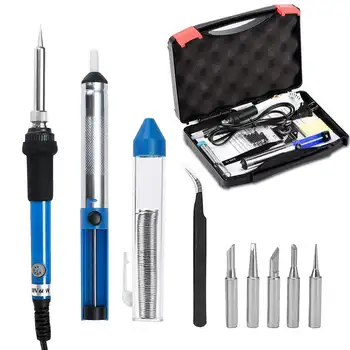 60W 110V Electric Soldering Iron Temperature Adjustable Welding Solder Iron Tool Rework Station With Soldering Iron Tips Kits
60W 110V Electric Soldering Iron Temperature Adjustable Welding Solder Iron Tool Rework Station With Soldering Iron Tips Kits