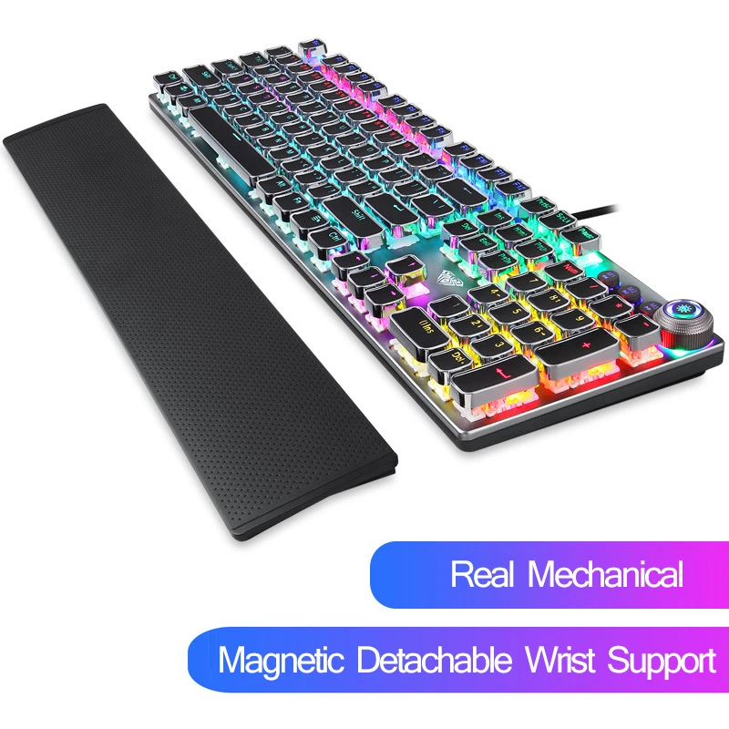 Real Mechanical Keyboard Gaming Competition Notebook Desktop Computer Wired Punk Keyboard Detachable Wrist Support Multimedia
Real Mechanical Keyboard Gaming Competition Notebook Desktop Computer Wired Punk Keyboard Detachable Wrist Support Multimedia