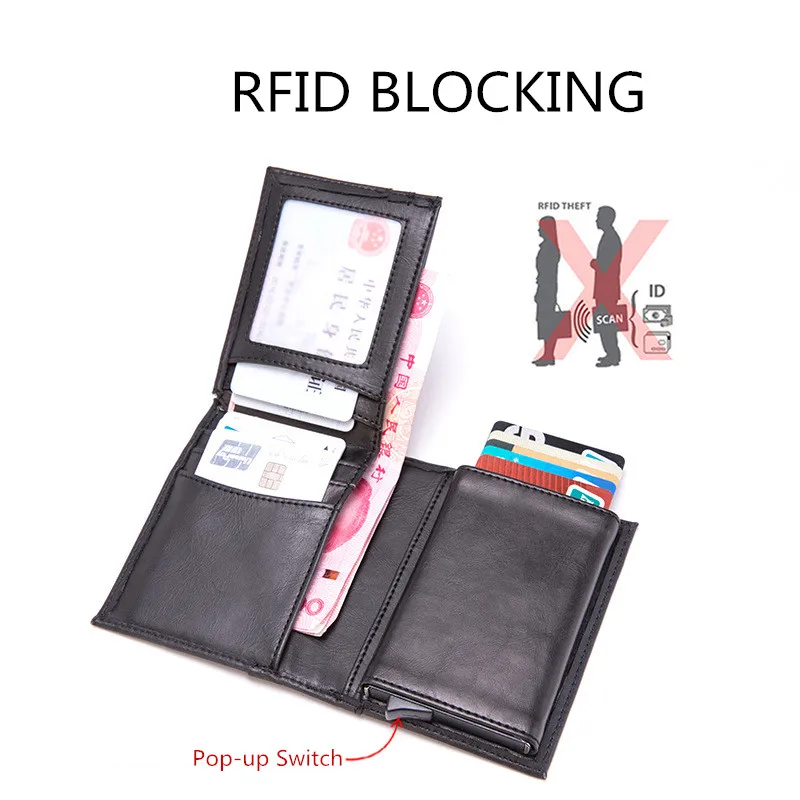 2019 New Men Credit Card Holders Pop Up Automatic Business ID Card Case Fashion RFID Metal Card Holder Bank Card Wallets
2019 New Men Credit Card Holders Pop Up Automatic Business ID Card Case Fashion RFID Metal Card Holder Bank Card Wallets