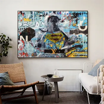 Nordic Abstract Graffiti Superman Pop Art Oil Canvas Painting Banksy Posters and Prints Wall Pictures for Living Room Bedroom
Nordic Abstract Graffiti Superman Pop Art Oil Canvas Painting Banksy Posters and Prints Wall Pictures for Living Room Bedroom