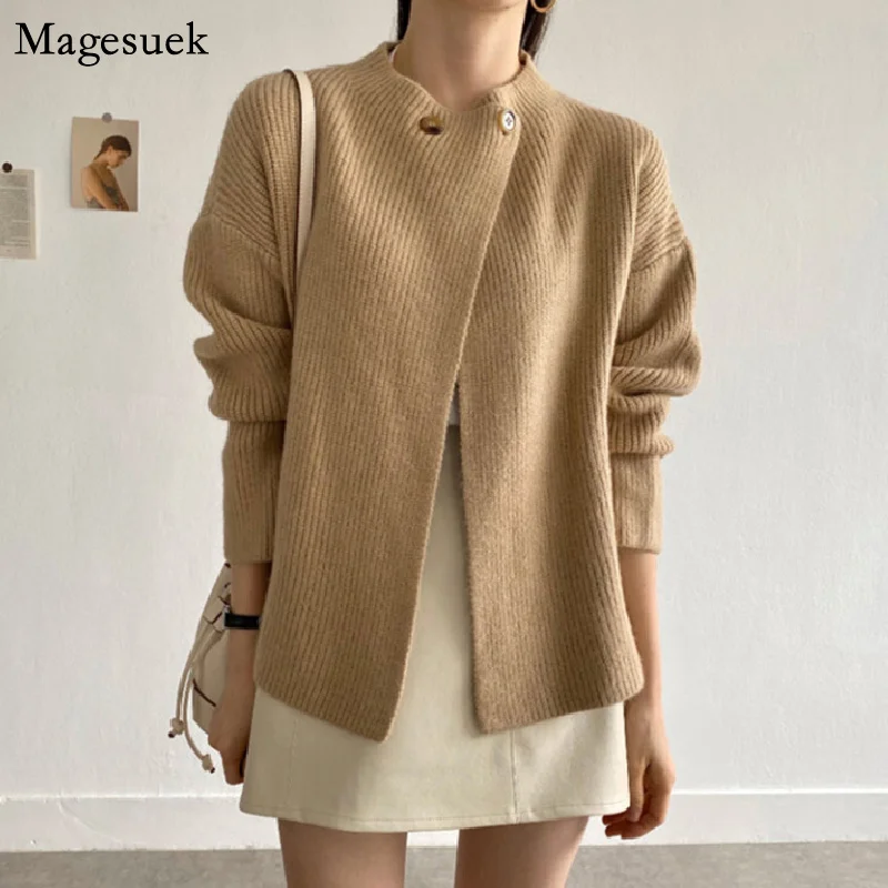 

Vintage Cardigan Sweater Fashion Soft Wool Women Cardigan Tops Cashmere Autumn And Winter New Loose Knitted Cardigans Lady 17859