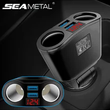 Universal Car Splitter Sigaretta Presa Accendisigari 12 V-24 V Adattatore di Alimentazione 3.1A Dual USB Caricabatteria Da Auto 120W uscita con la visualizzazione della Tensione(China)