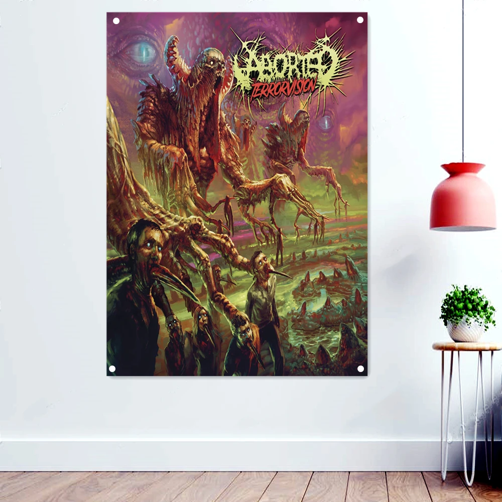 TERRORVISICN Vintage Black Metal Music Art Banner Bar Cafe Home Decor Rock Band Logo Poster Macabre Skull Flags Wall Painting
TERRORVISICN Vintage Black Metal Music Art Banner Bar Cafe Home Decor Rock Band Logo Poster Macabre Skull Flags Wall Painting
