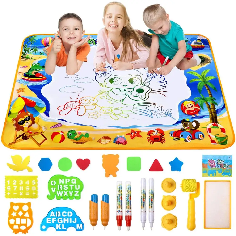 Water Doodle Mat, Large Aqua Magic Water Drawing Mat Painting Writing Pad Educational Toy Gifts for Boys Kids 100*70CM
Water Doodle Mat, Large Aqua Magic Water Drawing Mat Painting Writing Pad Educational Toy Gifts for Boys Kids 100*70CM