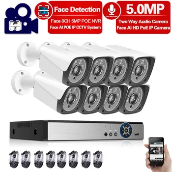 Face Detection 8CH H.265 Super HD 5MP Audio POE security camera System Kit Outdoor Waterproof CCTV PoE Surveillance Kit Onvif
Face Detection 8CH H.265 Super HD 5MP Audio POE security camera System Kit Outdoor Waterproof CCTV PoE Surveillance Kit Onvif