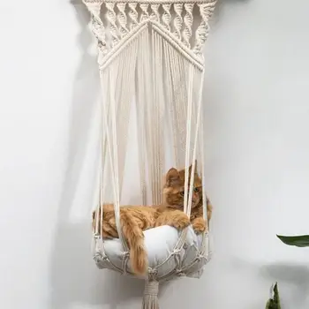 Hand-woven Hammock Four Seasons Sleeping Basket Durable Hanging Swing Home Hanging Hammock for Pets Cats 
Hand-woven Hammock Four Seasons Sleeping Basket Durable Hanging Swing Home Hanging Hammock for Pets Cats