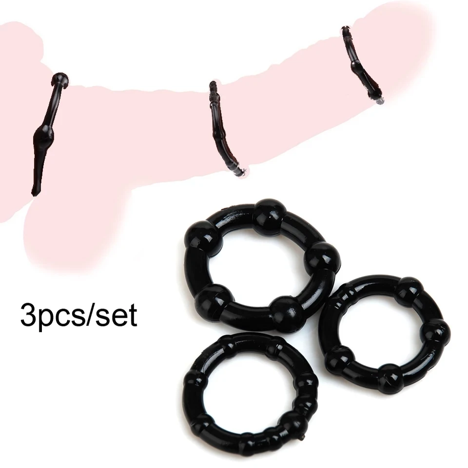 3 шт. силиконовые кольца на Пенис задержки эякуляции Se Для мужчин петух из бисера