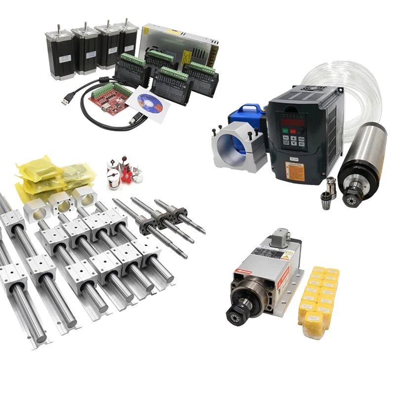Customized CNC sliding module SFU1605 ballscrew linear guide rail HGR15 any length and spindle frequency converter stepper motor |
