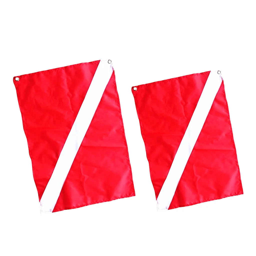 2 Pieces Scuba Diving Diver Down Flag Safety Signal Marker Banner Boat Flag 2 Pieces Scuba Diving Diver Down Flag Safety Signal Marker Banner Boat Flag