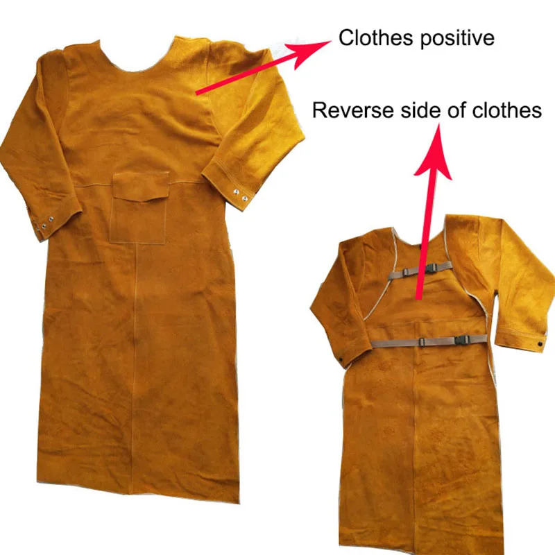Cowhide Work Clothes Apron Welding Protective Clothing Heat and Fire Resistant Welders Safety Clothing Welding Apron Cowhide Work Clothes Apron Welding Protective Clothing Heat and Fire Resistant Welders Safety Clothing Welding Apron